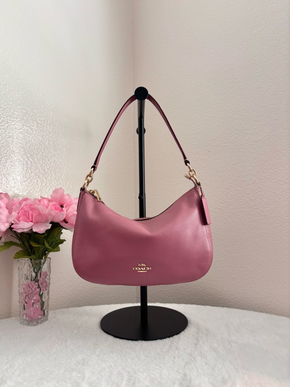 COACH Pink Chelsea Crossbody Pebble Leather Shoulder Bag